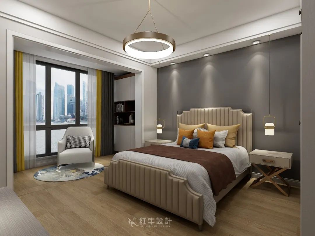 熊皓宇_同曦国际广场140㎡轻奢风格--改善性住房应该这样设计09主卧设计